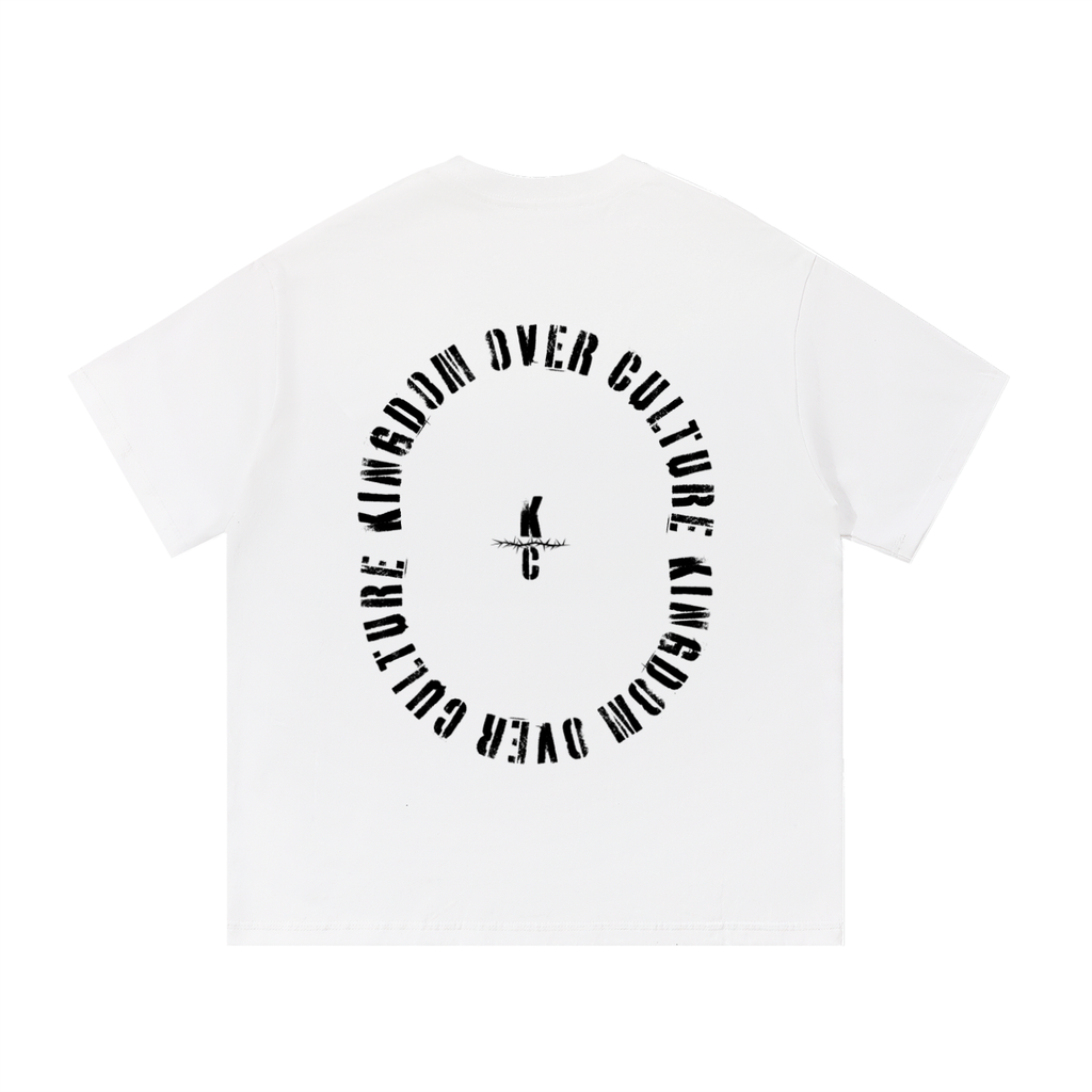 Heavyweight Oversized Unisex "Kingdom Of Culture" White Tee